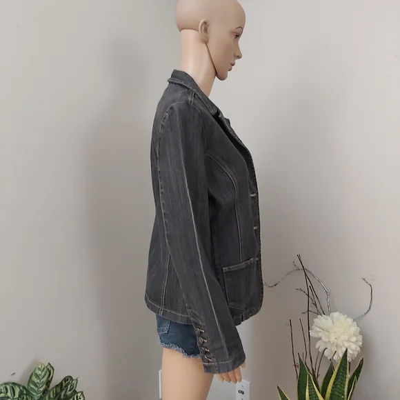Dark Gray Jean Jacket - Picture 5 of 10